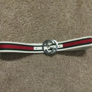 Gucci Belt Mens Chrome Interlocking G Buckle